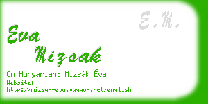 eva mizsak business card
