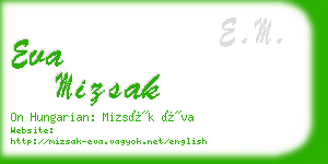 eva mizsak business card